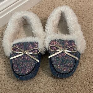 Target Kids Glitter Slippers with White Fur